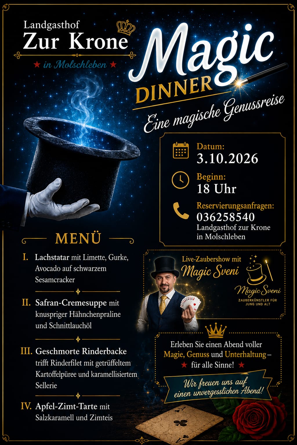 Magic-Dinner am 03.10.2026 im Landgasthof 